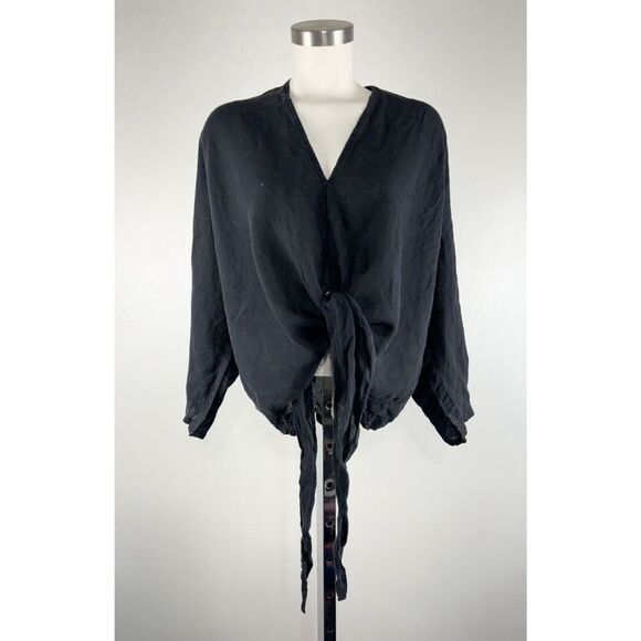 Good Company Shop Womens Size Weekender Shirt in Black linen Sz M/L Travel - Picture 1 of 3